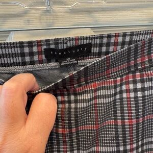 Sanctuary Black and Red Chinos Bold Plaid Design